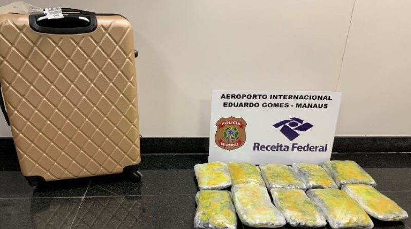 Alfândega apreende 127 kg de drogas e prende 9 pessoas no Aeroporto de Manaus