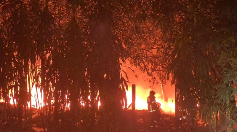 Incêndio de grandes proporções atinge lote abandonado no bairro Santa Etelvina, em Manaus