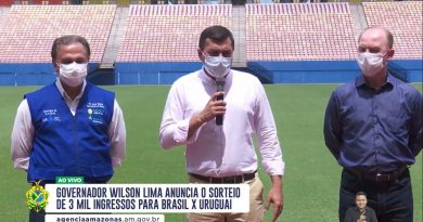 Três mil ingressos do jogo do Brasil serão sorteados entre pessoas que tomaram a vacina contra a Covid no AM