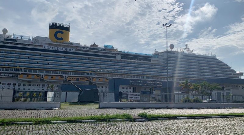 Costa Diadema atraca em Santos e tem duas próximas viagens canceladas após surto de Covid